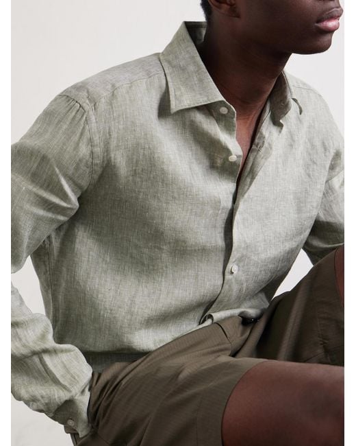 Slowear White Linen Shirt for men