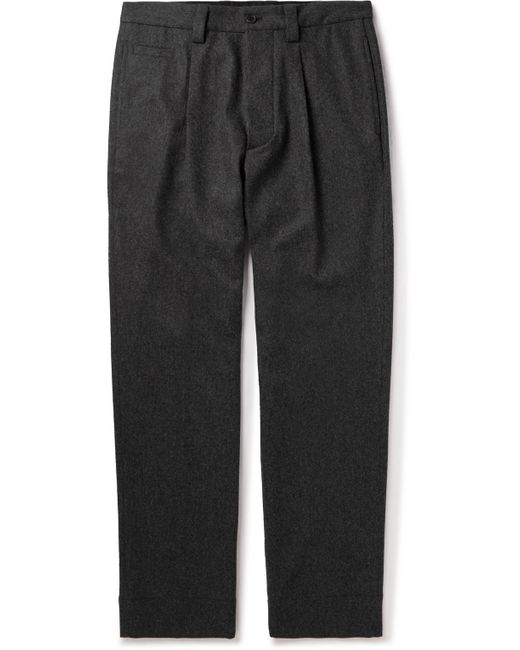 Margaret Howell Straight-leg Pleated Wool-flannel Trousers in Gray ...