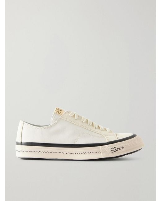 Visvim White Nolan Suede-Trimmed Canvas Sneakers for men
