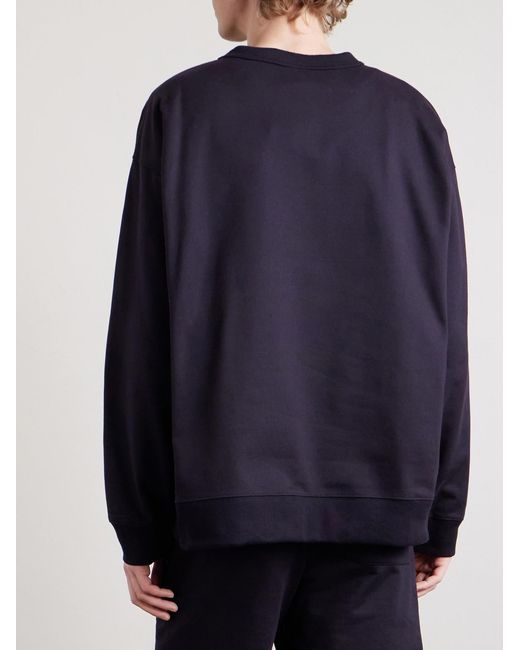 Dries Van Noten Blue Cotton-Jersey Sweatshirt for men