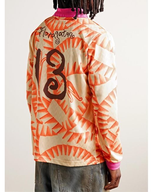 Acne Pink Erwin Printed Satin-Jacquard Polo Shirt for men