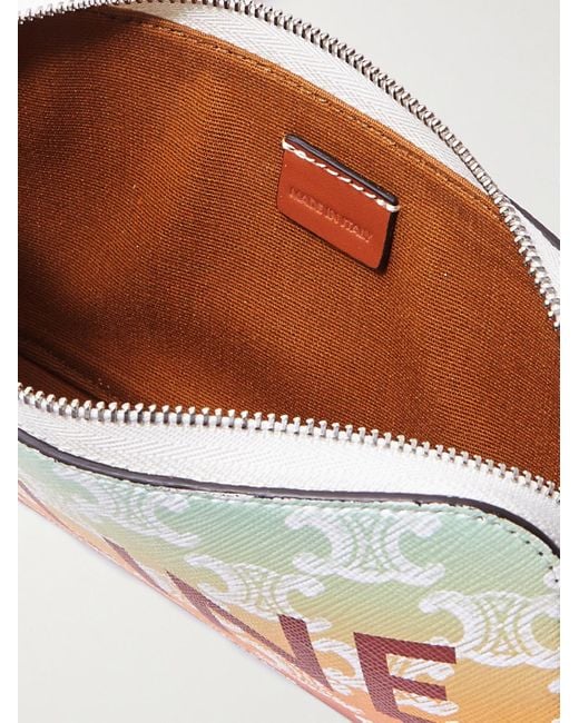Céline Triomphe Umhängetasche aus beschichtetem Canvas mit Logoprint und Lederbesatz in Yellow für Herren