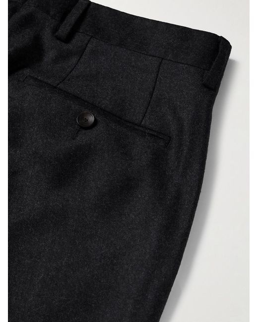 Mr P. Black Philip Slim-Fit Straight-Leg Wool-Flannel Suit Trousers for men