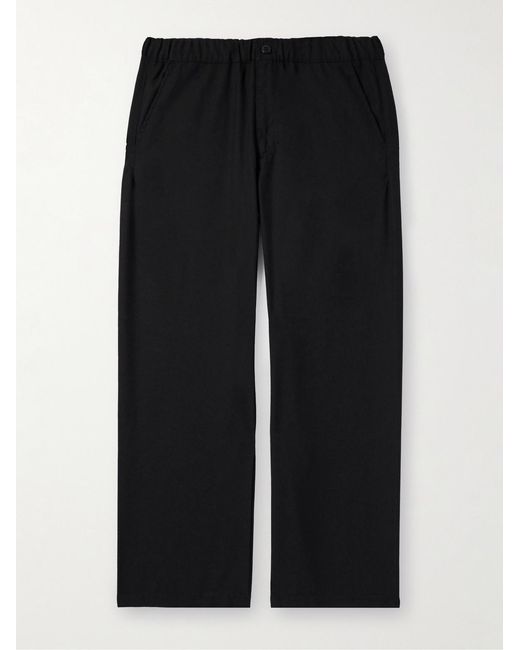 Remi Relief Black Straight-Leg Twill Trousers for men