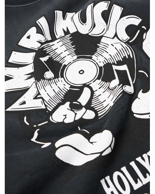 Amiri Blue Music Record Logo-Print Cotton-Jersey Sweatshirt for men