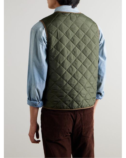 RRL Green Cooper Quilted Shell Gilet for men