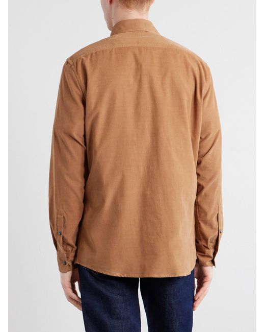 Caruso Brown Cotton-corduroy Shirt for men