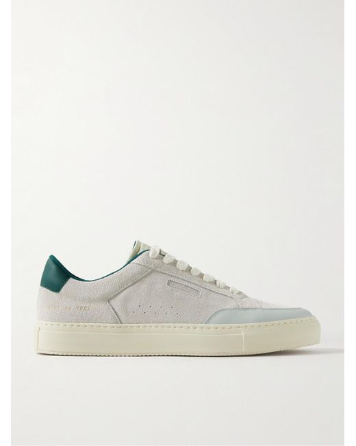 Common Projects White Tennis Pro Shell And Leather-trimmed Suede Sneakers for men