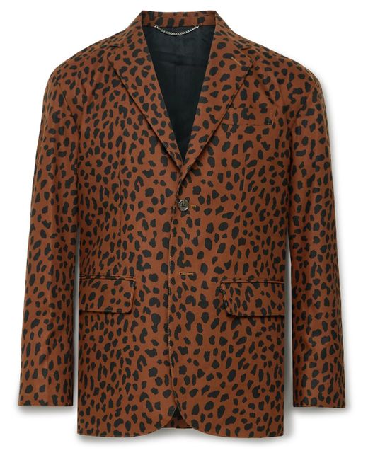 Wacko Maria Unstructured Leopardprint Cottontwill Suit Jacket in Brown for Men Lyst