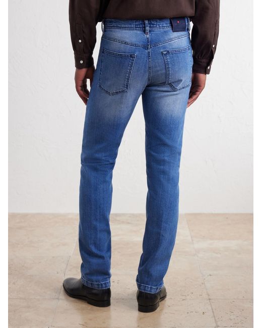 Kiton Blue Straight-Leg Jeans for men
