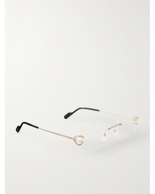Cartier Natural Rectangle-Frame-Tone Optical Glasses for men