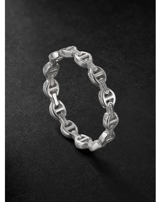 Hoorsenbuhs Micro Dame II Ring aus 18 Karat Weißgold mit Diamanten in Black für Herren