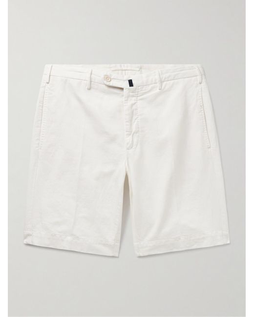 Incotex White Venezia 1951 Straight-leg Cotton-blend Bermuda Shorts for men