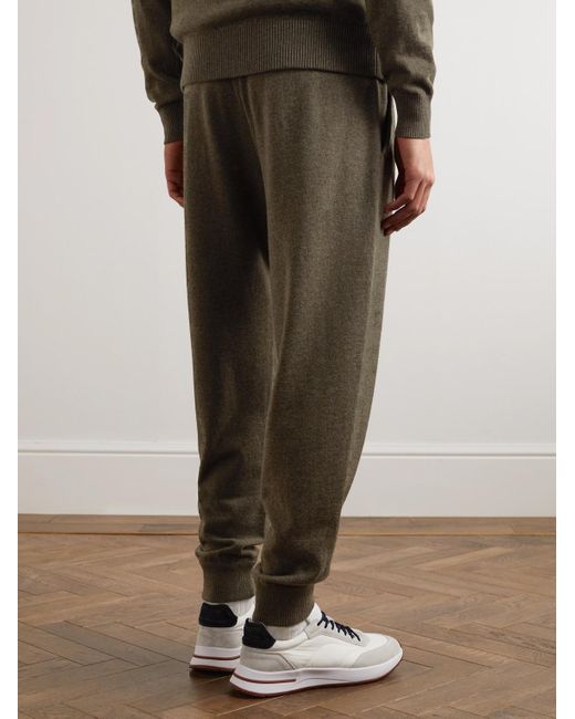Loro Piana Green Harrison Tapered Cashmere Sweatpants for men