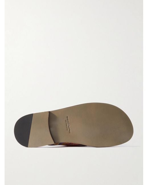 Manolo Blahnik Brown Otawi Leather-trimmed Jacquard Sandals for men
