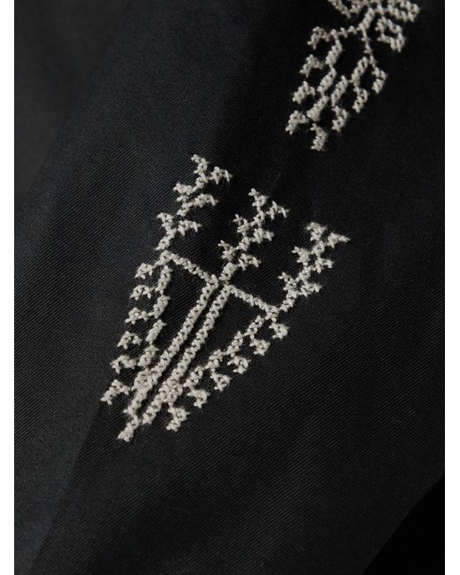 Adish Black Makhlut Embroidered Cotton-Twill Jacket for men
