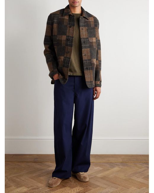 Sid Mashburn Black Checked Wool-flannel Overshirt for men