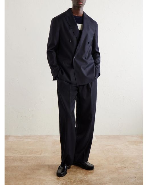 Officine Generale Blue Merrick Wool, Cashmere And Silk-Blend Suit Jacket for men