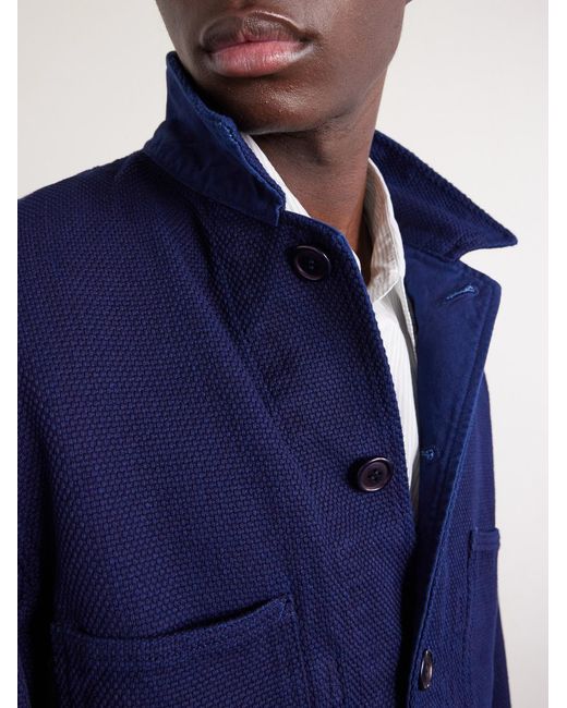 Blue Blue Japan Blue Logo-appliquéd Sashiko Cotton-piqué Jacket for men