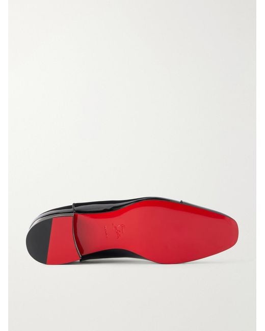 Christian Louboutin Black Greggo Patent-Leather Oxford Shoes for men