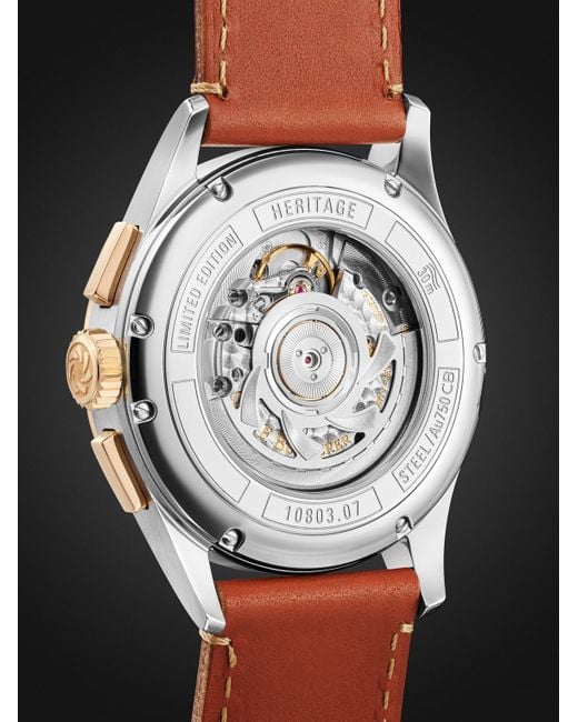 CARL F BUCHERER Black Heritage Bicompax Annual Limited Edition Automatic Chronograph 18-Karat Rose And Stainless Steel Watch, Ref. 00.10803.07.42.01 for men