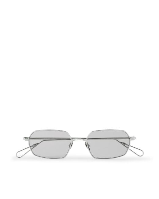 Ahlem White Colisee Rectangular-frame Silver-tone Sunglasses for men