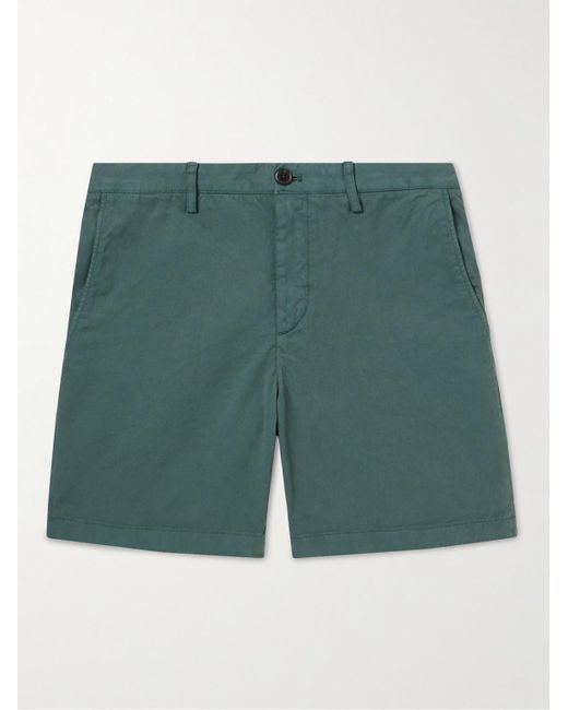Theory Green Zaine Straight-Leg Stretch-Cotton Chino Shorts for men