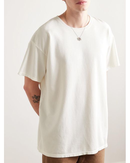 The Elder Statesman White Cotton And Cashmere-Blend Jersey T-Shirt for men