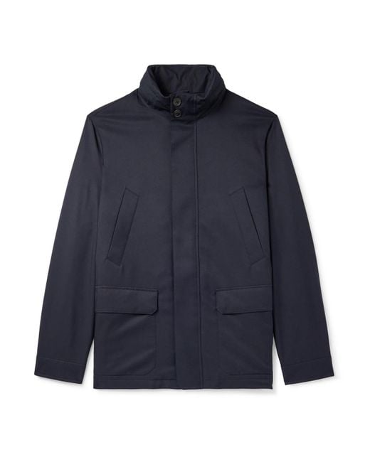Zegna Blue Morotin 250cc Shell Hooded Jacket for men