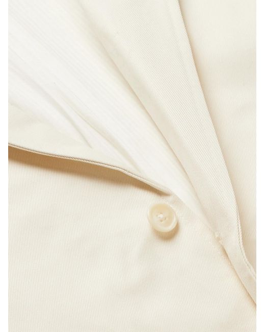 Adish White Wool-Trimmed Cotton-Twill Overcoat for men