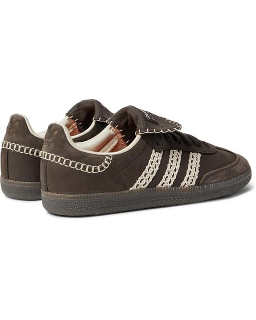 adidas Originals Wales Bonner Samba Crochet- And Leather-trimmed Suede  Sneakers in Black for Men | Lyst Australia