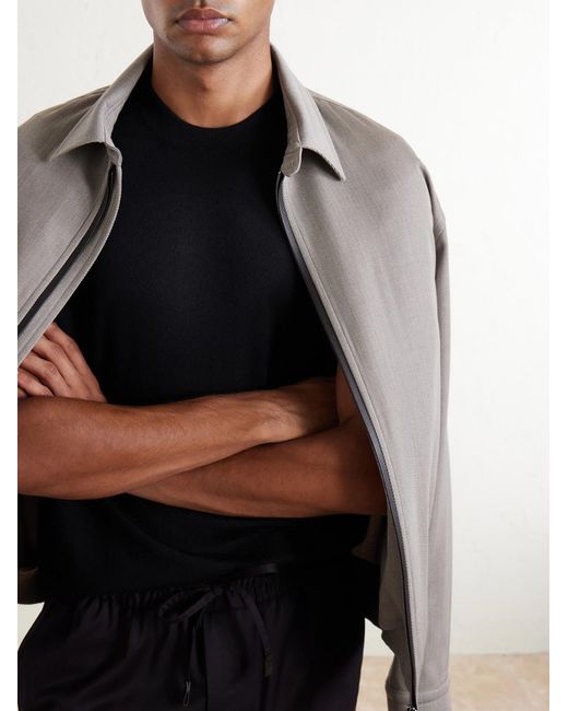 Brioni Black Cashmere And Silk-Blend T-Shirt for men