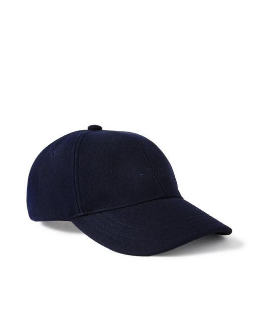 A.P.C. Blue Charlie Logo-Embroidered Wool-Blend Baseball Cap for men