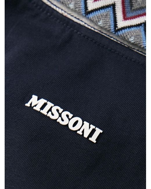 Missoni Blue Striped Cotton-jersey Polo Shirt for men