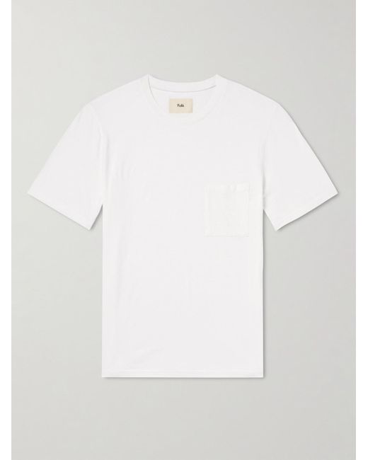 Folk White Assembly Slub Organic Cotton-blend Jersey T-shirt for men