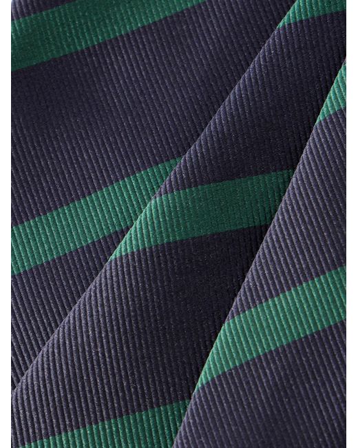 Drake's Blue 7Cm Striped Silk Tie for men