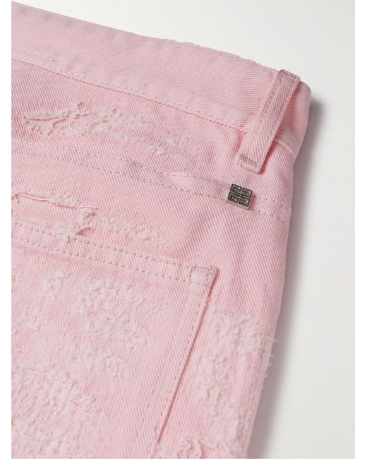 Givenchy Pink Slim-Fit Distressed Jeans for men