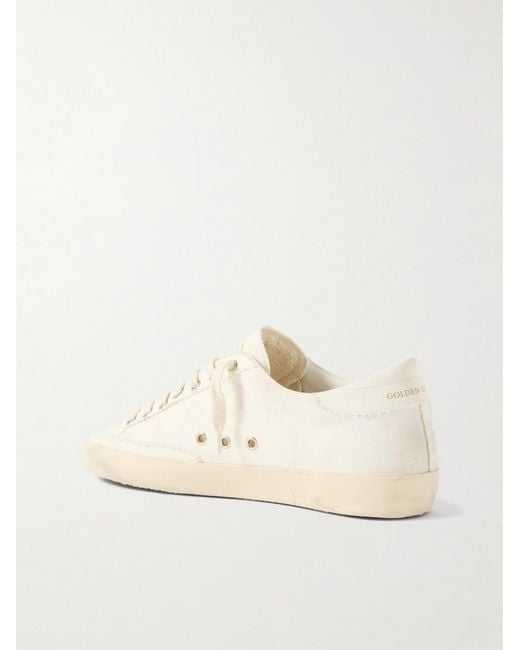 Golden Goose Deluxe Brand Natural Super-Star Distressed Canvas Sneakers for men