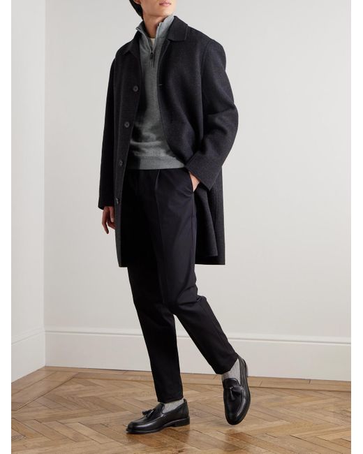 Canali Gray Wool Half-zip Sweater for men