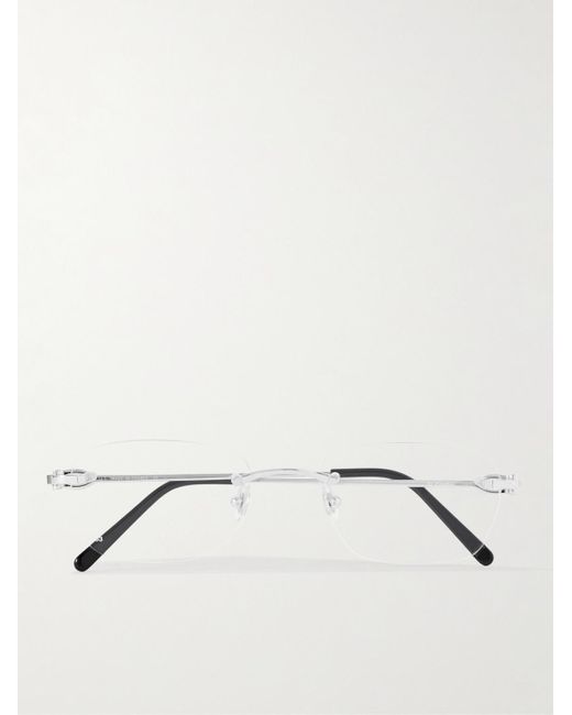 Cartier Rahmenlose Brille mit silberfarbenen Details in Natural für Herren