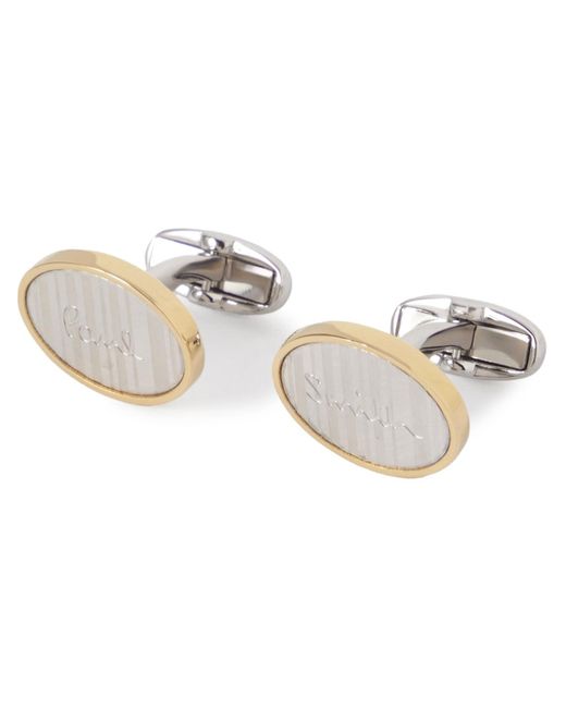 Paul Smith White Gold- And Silver-tone Cufflinks for men