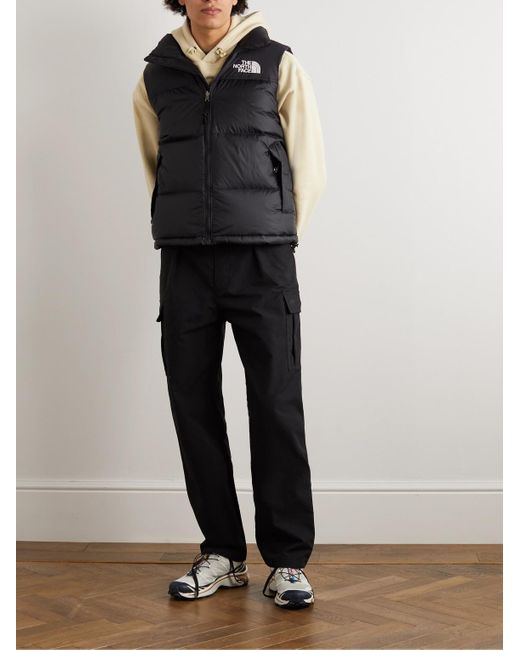 The North Face 1996 Retro Nuptse Daunenweste aus gestepptem Shell mit Kapuze in Black für Herren
