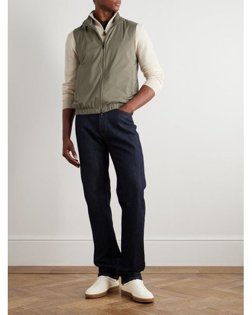 Loro Piana Gray Slim-Fit Reversible Storm System Windwish Twill And Wool Gilet for men