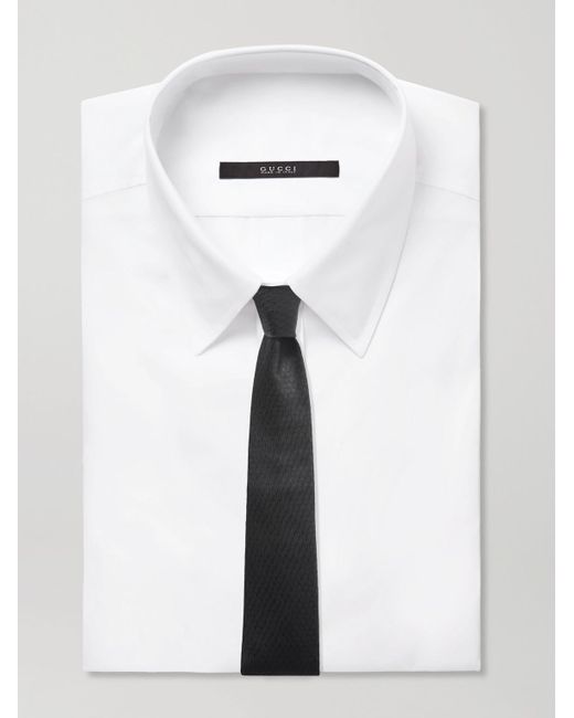 Cravatta in seta con logo jacquard di Gucci in Black da Uomo