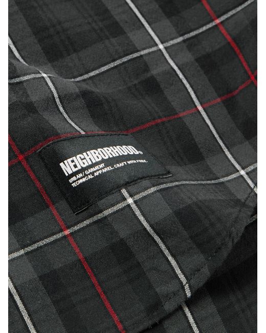 Neighborhood Kariertes Hemd aus Baumwolle mit Logoapplikation in Gray für Herren
