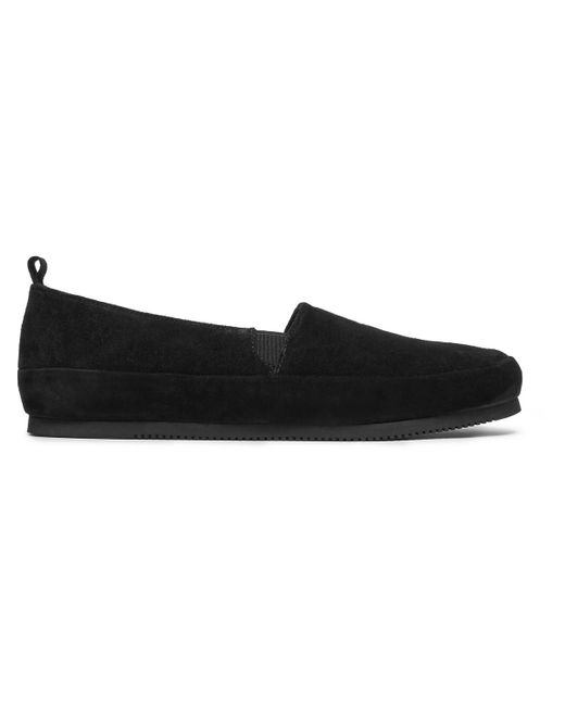 Mulo Black Suede Loafers for men