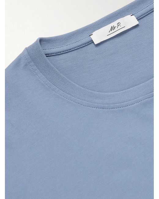 Mr P. Blue Relaxed-Fit Organic And Recycled Cotton-Jersey T-Shirt for men