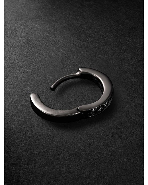 KOLOURS JEWELRY Fortis Small 18-karat Blackened Gold Diamond Single Hoop Earring for men