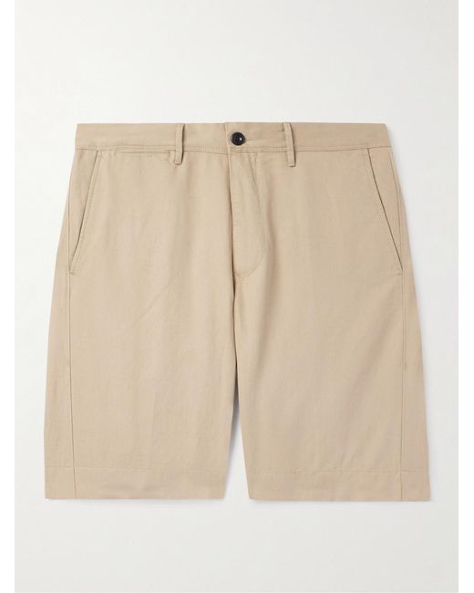 Slowear Natural Straight-Leg Linen And Cotton-Blend Twill Bermuda Shorts for men