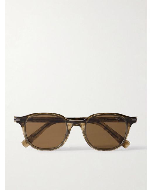 Zegna Multicolor Round-Frame Acetate Sunglasses for men